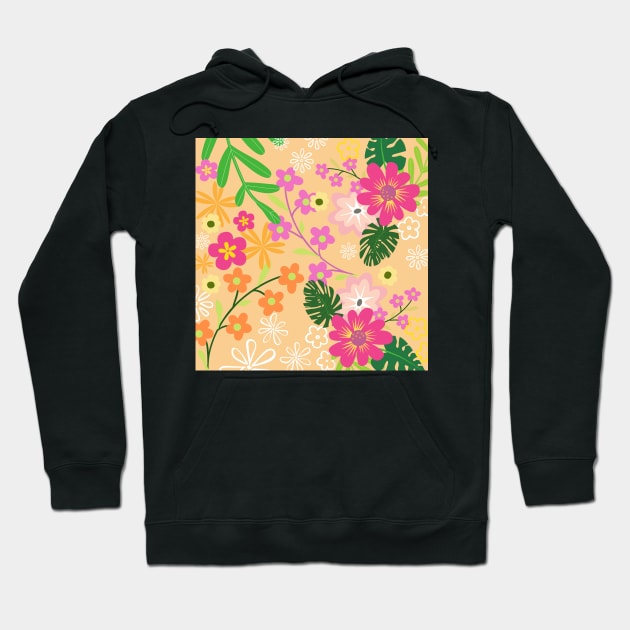 Cherry Blossoms Romance_Cream background Hoodie by leBoosh-Designs